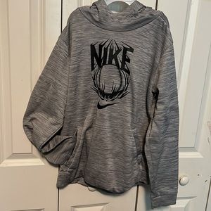 Nike Gray Baseball hoodie Sweatshirt Youth Large dry-fit
